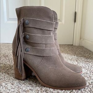 Fringe Suede Ankle Boots